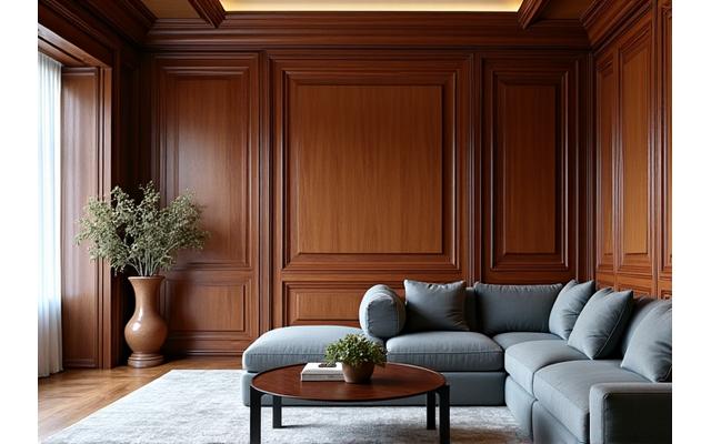 Elegant houten lijstwerk in een modern interieur